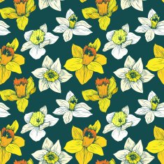 vector seamless floral pattern with narcissuses N5