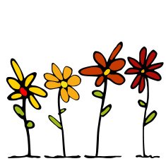 vector colorful hand drawn flowers