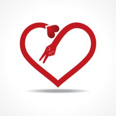 Victory hand make heart shape