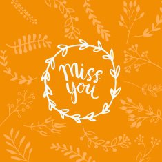 Hand drawn miss you card vector illustration N6