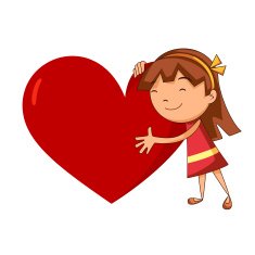 Girl hugging heart N2
