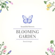 Frame with garden flowers N4