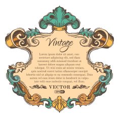 Vector vintage border frame isolated on white background N2