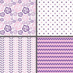 Pink & purple seamless patterns