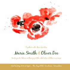 Vector background with red watercolor poppies N7