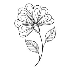 Vector Beautiful Decorative Contour Flower N4