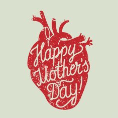 happy mother's day calligraphy heart sign vector illustration