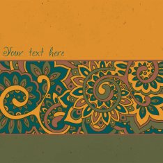 Vector background with color strips and floral pattern N3