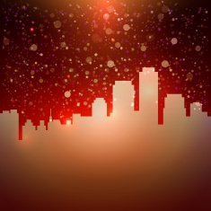 Hot night city sky with stars background for your text