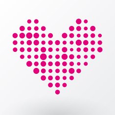 pink heart of the small dots