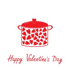 Pot with hearts Happy Valentines Day card