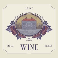 Vintage wine label N5