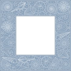 frame with seashells