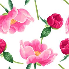 Vector Seamless Peony pattern N2