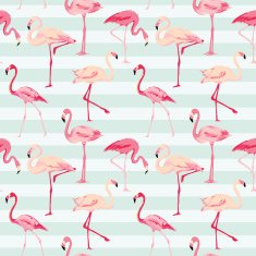 Flamingo Bird Background - Retro seamless pattern N10
