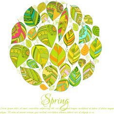 Nice floral greeting card with leaves N45