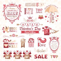 Set of Valentines Day design elements N7
