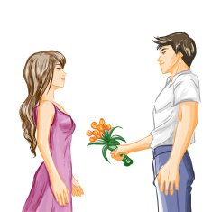 Man and woman on dating