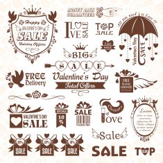 Set of Valentines Day design elements N8