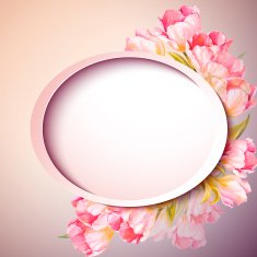 Spring flowers invitation template card N78