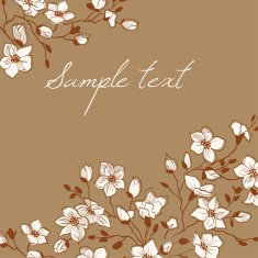 Vector floral card with white magnolia flowers