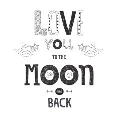 Vector lettering Love you to yhe moon and back N2