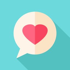 Speech bubble with heart
