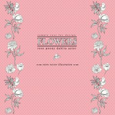 Pattern with flowers and bird