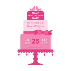 Save the Date - Wedding Card with Cake