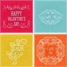 Beautiful thin line ornamental frame set Vector illustration