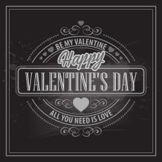 Typography Valentine's Day cards Caption chalk on a blackboard N11