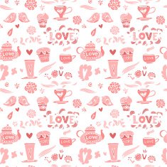 Seamless vector pattern in doodle style for Valentine's Day N2
