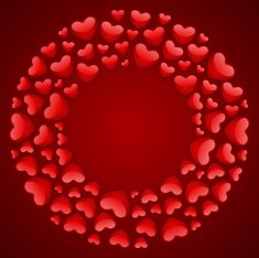 Round hearts vector background N2