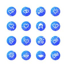 blue grunge love icons