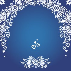Vintage greeting card with floral motifs in east style N7