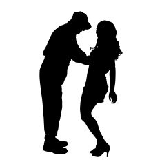 Vector silhouette of a man with sexy woman N16