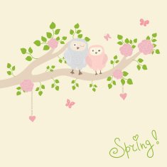 Cute spring vector holiday card N2