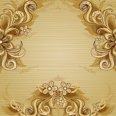Vintage greeting card with floral motifs in east style N9