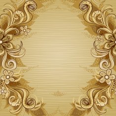 Vintage greeting card with floral motifs in east style N10