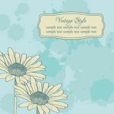 Vintage floral card with chamomiles