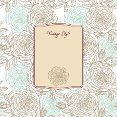 vintage floral card with rose N4