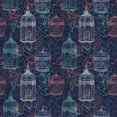 Birdcages seamless pattern N9