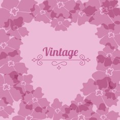 Heart form vintage flower frame