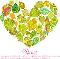 Nice floral greeting card with leaves N47