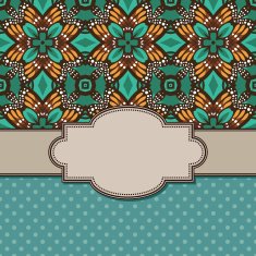 Vintage vector flower frame N110