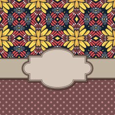 Vintage vector flower frame N113