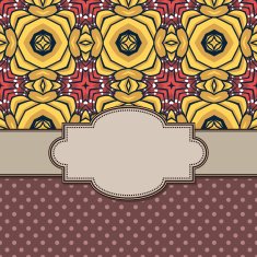 Vintage vector flower frame N120