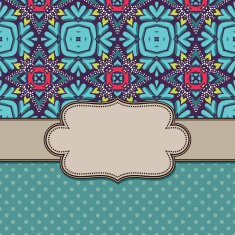 Vintage vector flower frame N125
