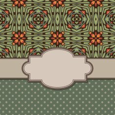 Vintage vector flower frame N128