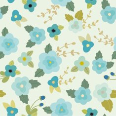 Blue flowers pattern N9